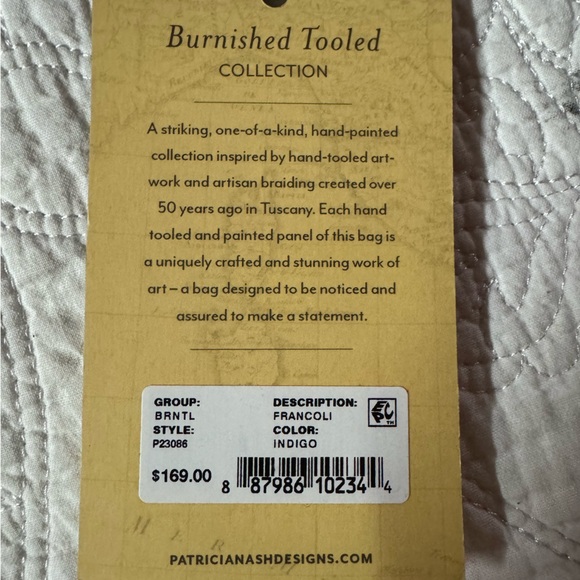 NWT Patricia Nash Leather Crossbody Indigo Blue Small Saddlebag - Picture 7 of 9